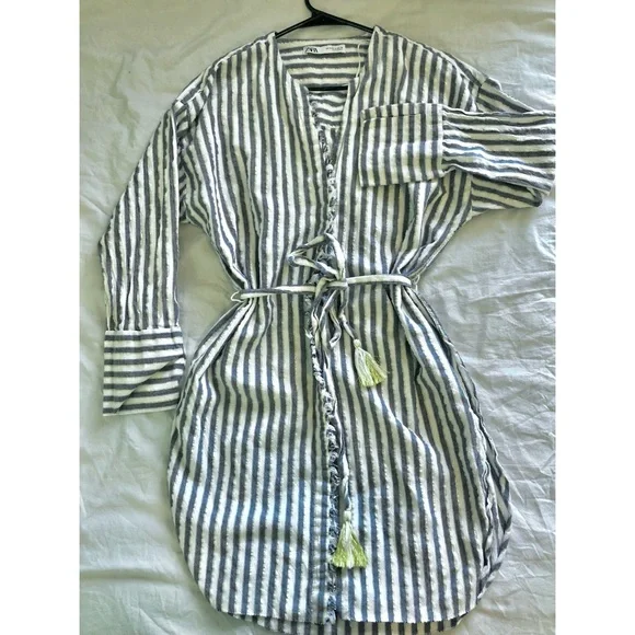 Zara Linen Button-Up Dress